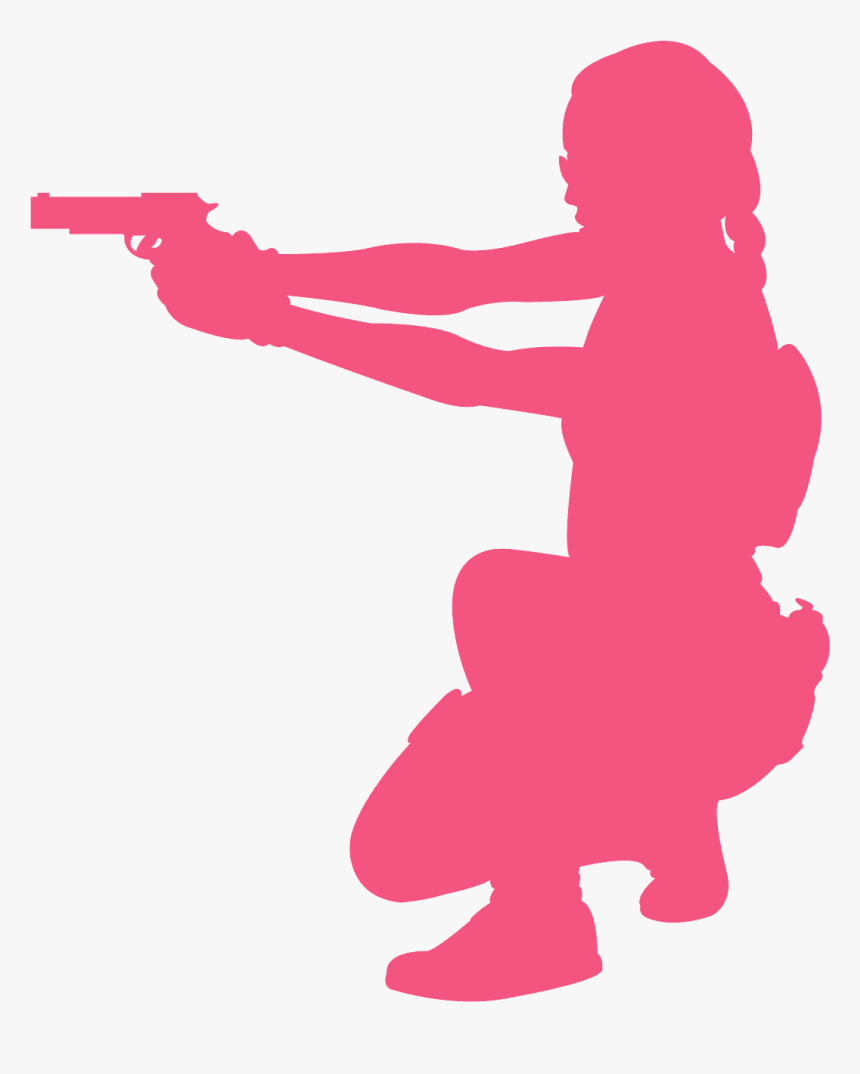 Female Soldier Silhouette Png, Transparent Png