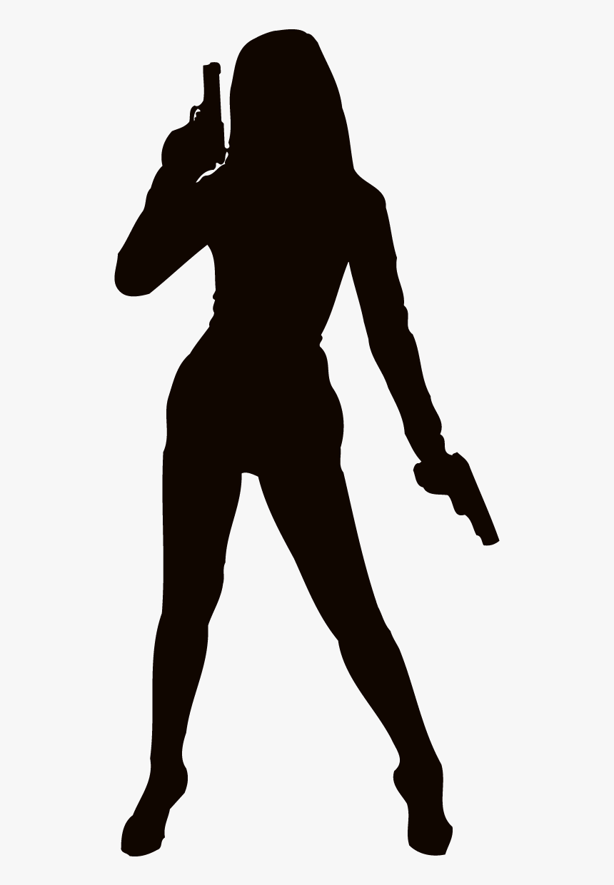 Firearm Woman Weapon Silhouette Clip Art - Girl With Gun Silhouette Png, Transparent Png