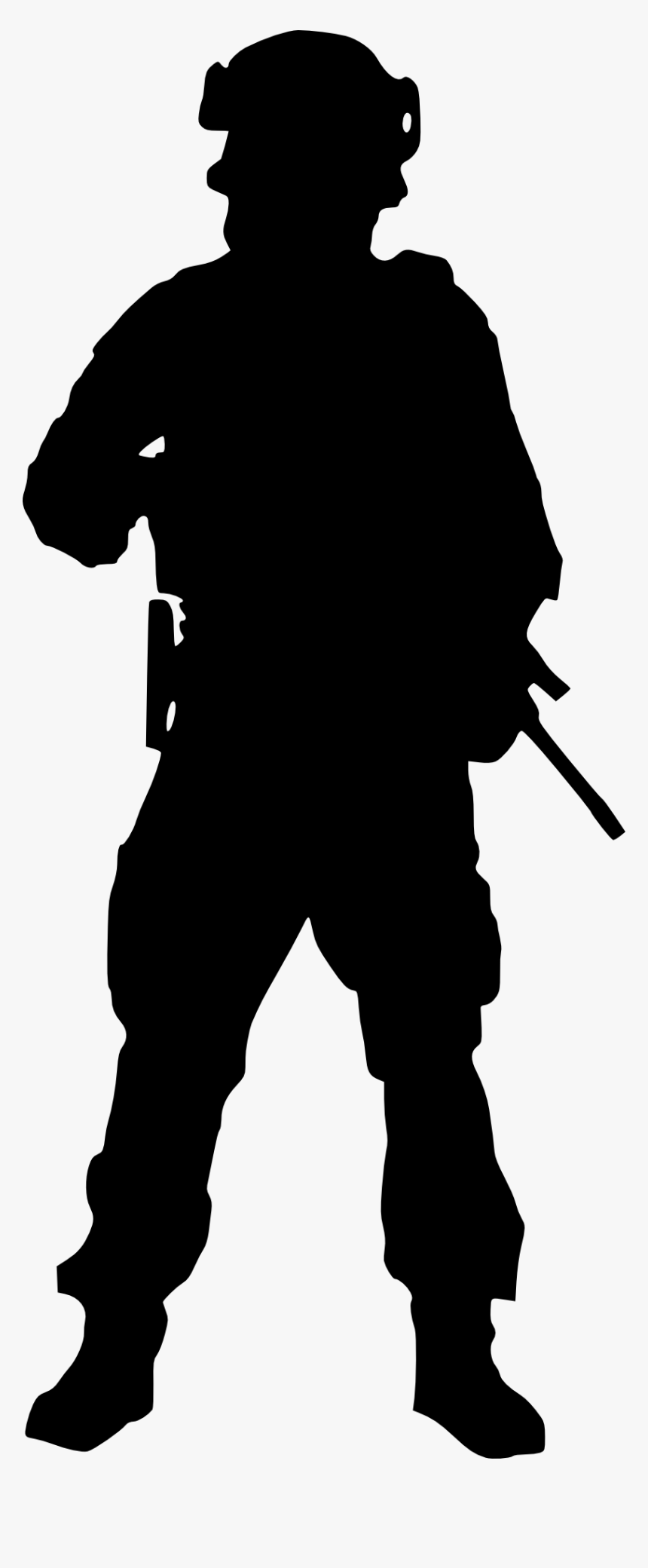 Military Clipart Female Army - Soldier Silhouette Transparent Background, HD Png Download