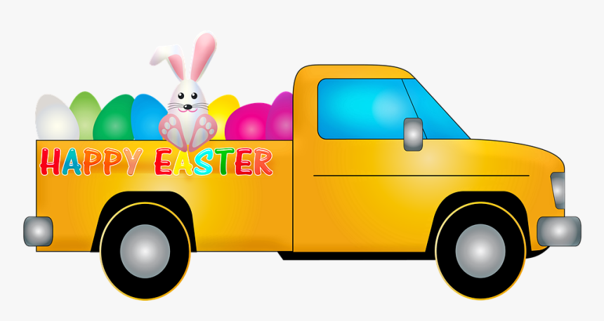 Easter Truck, Easter, Rabbit, Bunny, Easter Eggs - Easter Truck, HD Png Download