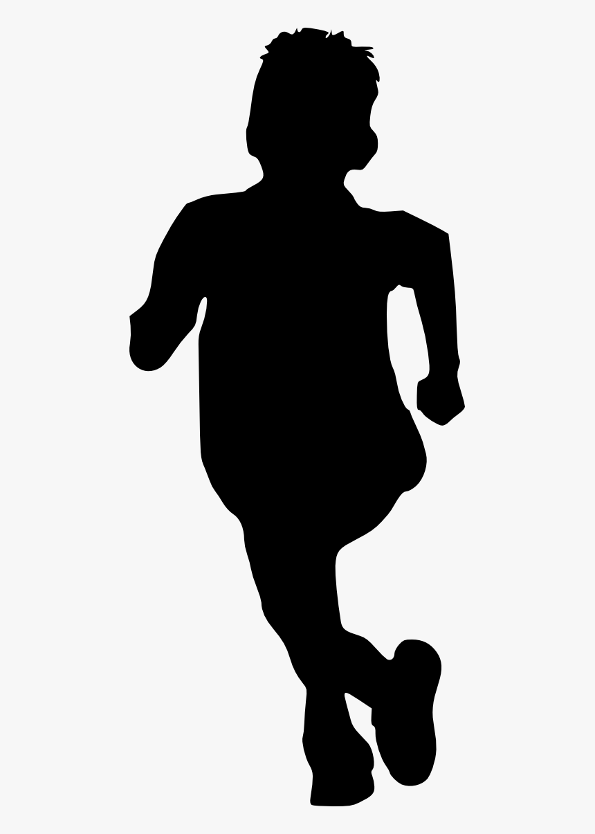 Child Running Silhouette Free, HD Png Download