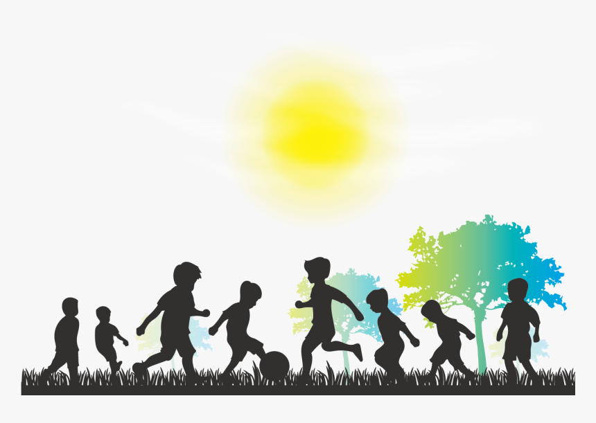 Child Silhouette Play Illustration - Childhood Png, Transparent Png