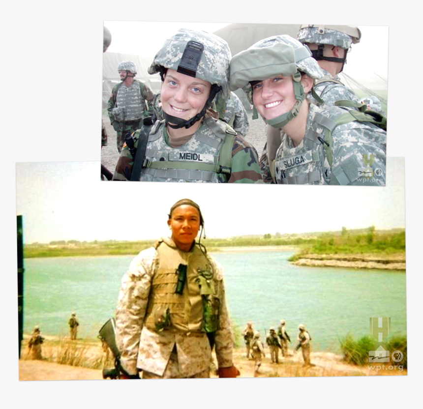 Two Photographs Of Americans Serving In The Military - Veterans Coming Home, HD Png Download