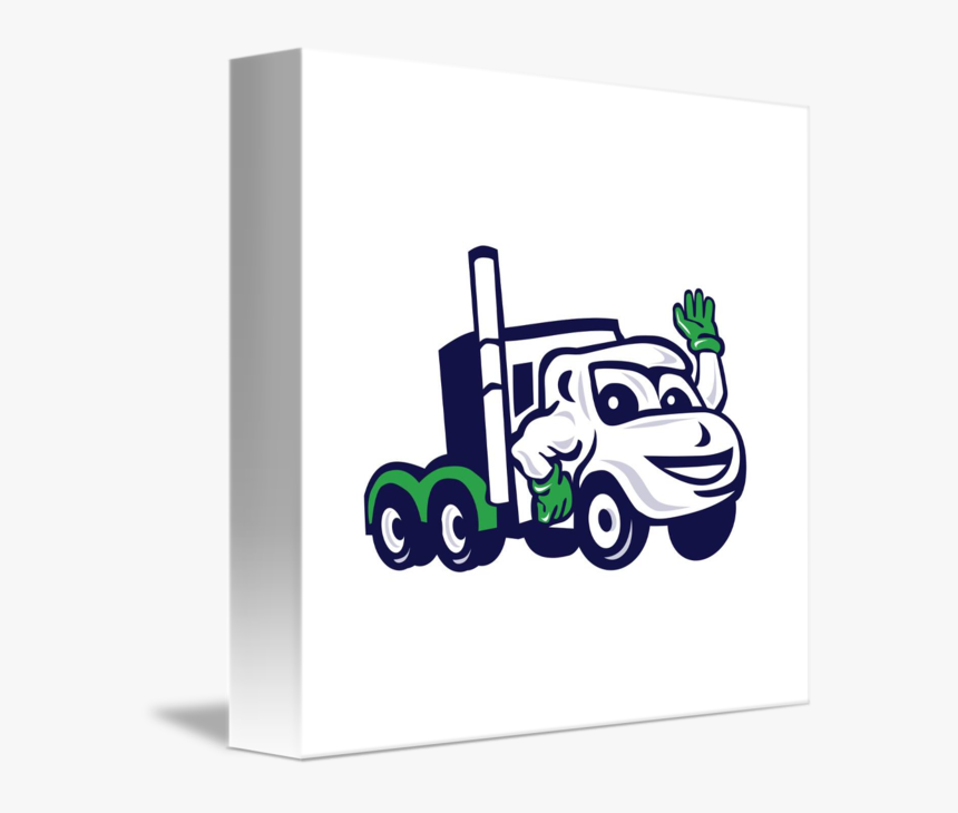 Clip Art Semi Truck Cartoon - Delivery Van Cartoon, HD Png Download