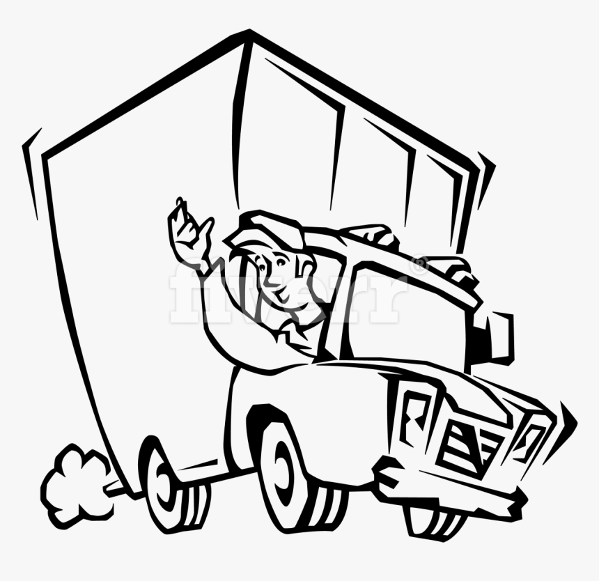 Delivery Truck Clipart , Png Download - Delivery Truck Line Drawing, Transparent Png
