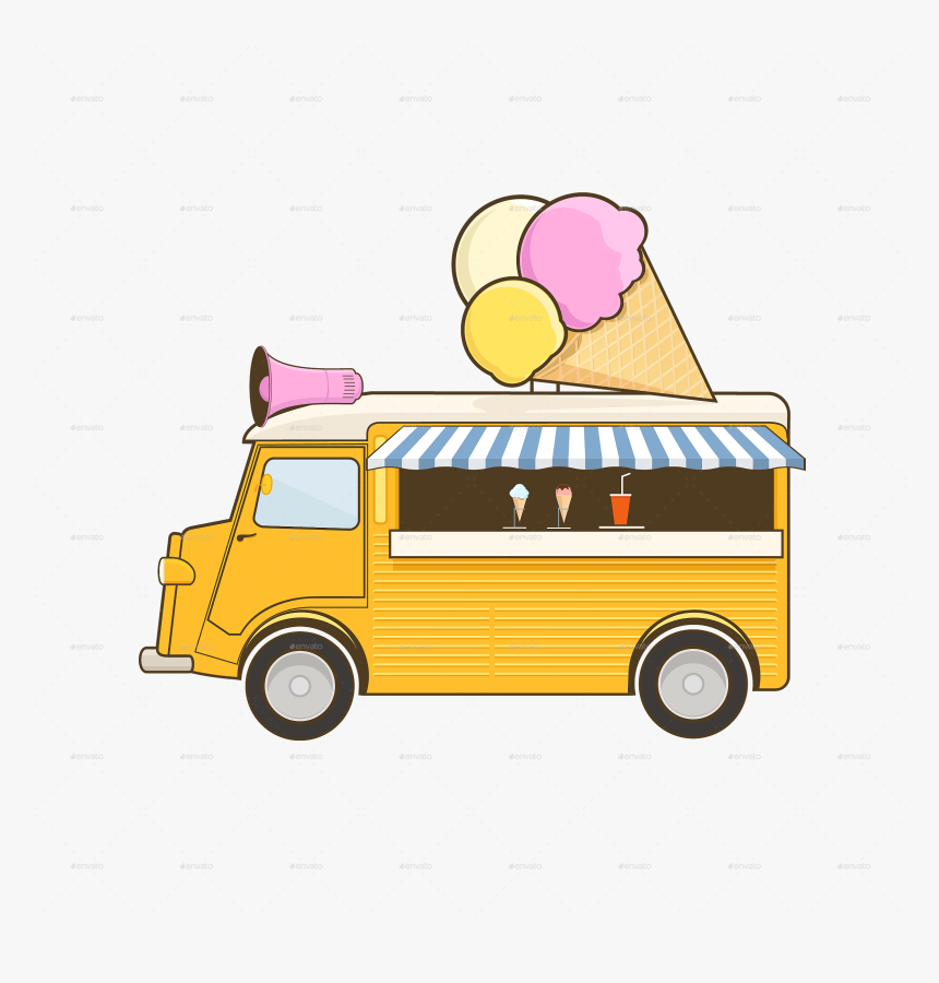 Ice Cream Truck Png - Ice Cream Truck Vector Png, Transparent Png