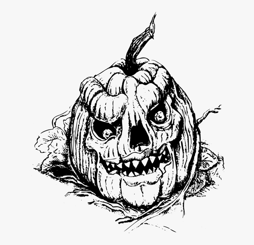 Art,monochrome Photography,head - Jack O Lantern Line Art Black And White, HD Png Download