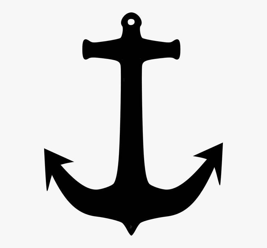 Black And White Anchor Free Vector Graphic Anchor Port, HD Png Download