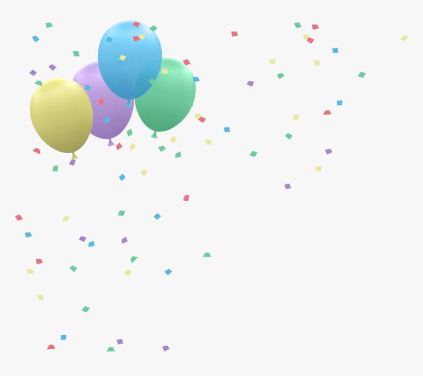 Word Party Balloon Confetti Falling Left Png Happy Confetti And