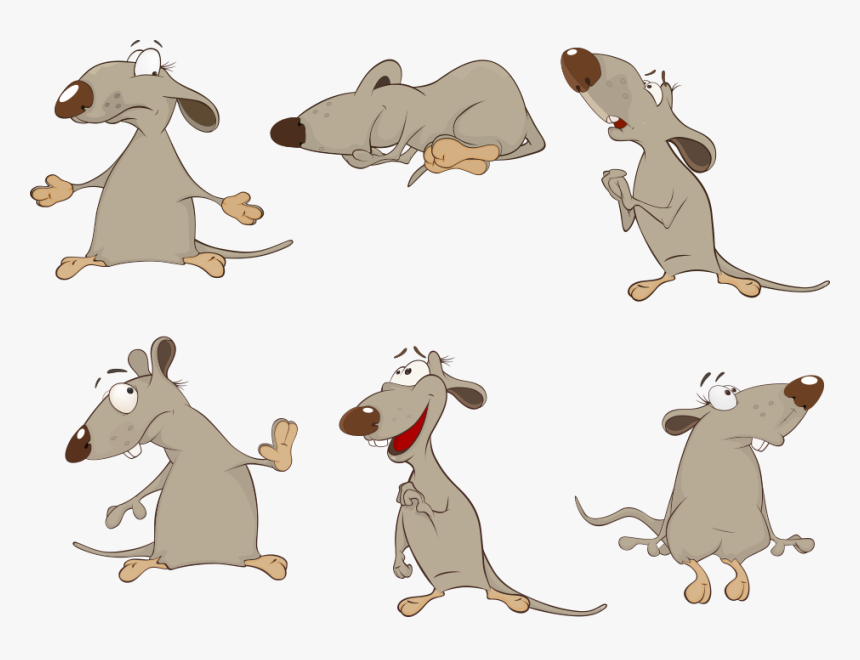 Brown Rodent Rat Vector Mouse Cartoon Clipart - Cartoon Rats, HD Png Download
