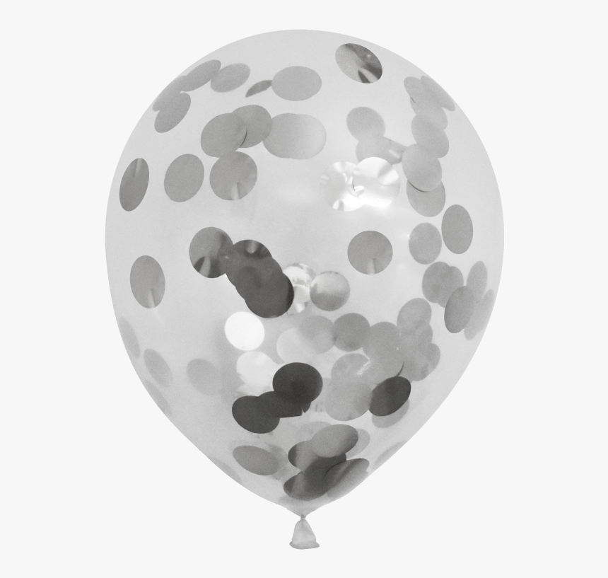 Clear Balloons With Silver Confetti, HD Png Download