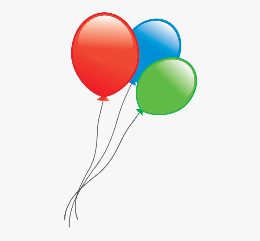 Balloons, Confetti, Celebration, Birthday, Fun - 3 Balloons On A String, HD Png Download