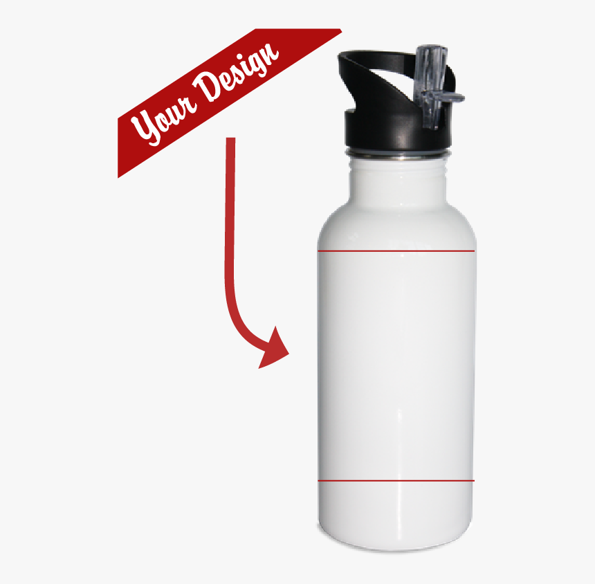White Sublimation Water Bottle, HD Png Download