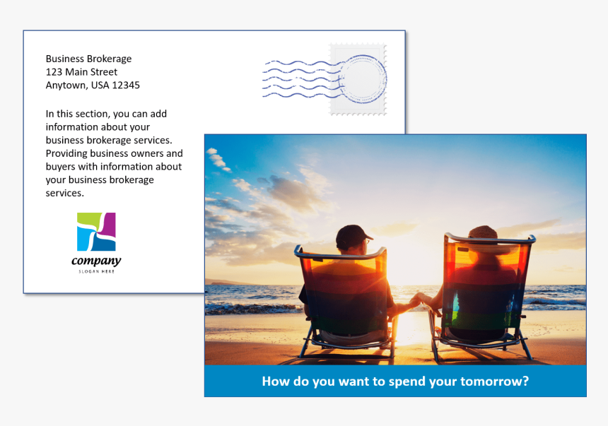 Transparent Postcard Template Png - Old Couple On Beach, Png Download