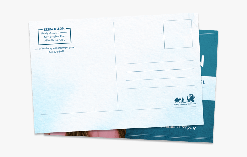 Family Missions Company Postcard Mailer Template Back - Handwriting, HD Png Download