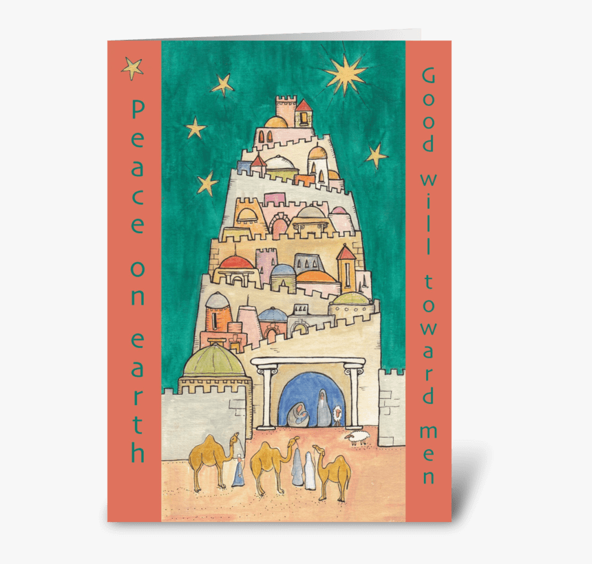 Peace On Earth Good Will Toward Men Greeting Card - Christmas Tree, HD Png Download