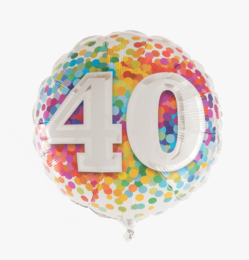 40 Rainbow Confetti - 40 Balloon, HD Png Download