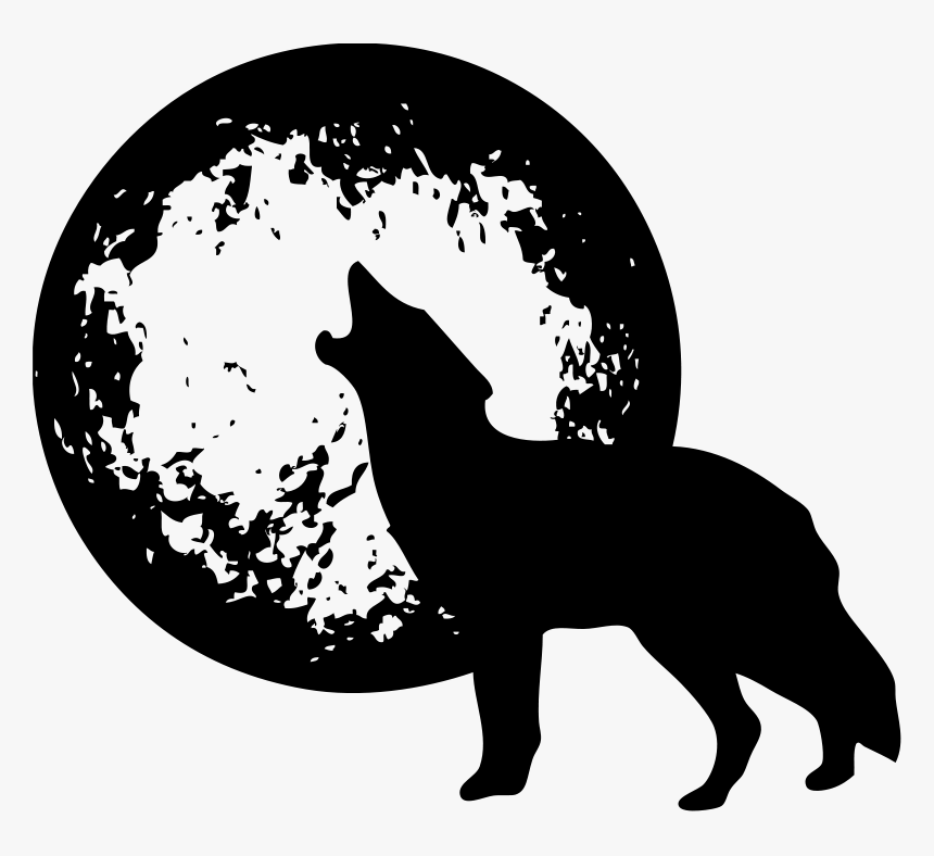 Wolf With Moon - Wolf And Moon Png, Transparent Png