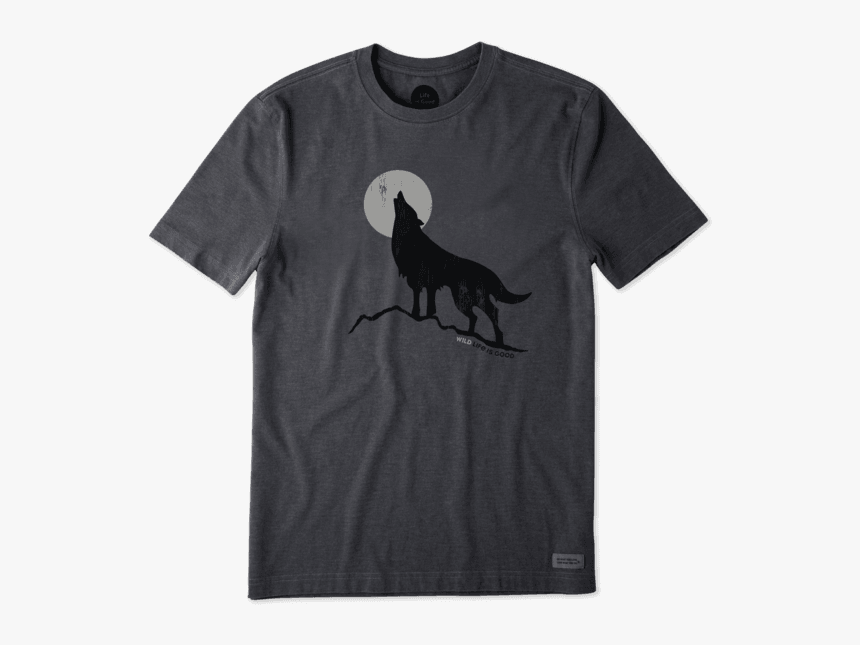 Men S Howling Wolf Crusher Tee - Life Is Good Beagle Shirt, HD Png Download