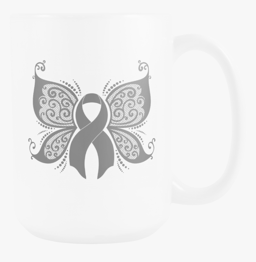 Black Ribbon Butterfly Melanoma Skin Cancer Awareness - Butterfly Filigree Breast Cancer, HD Png Download