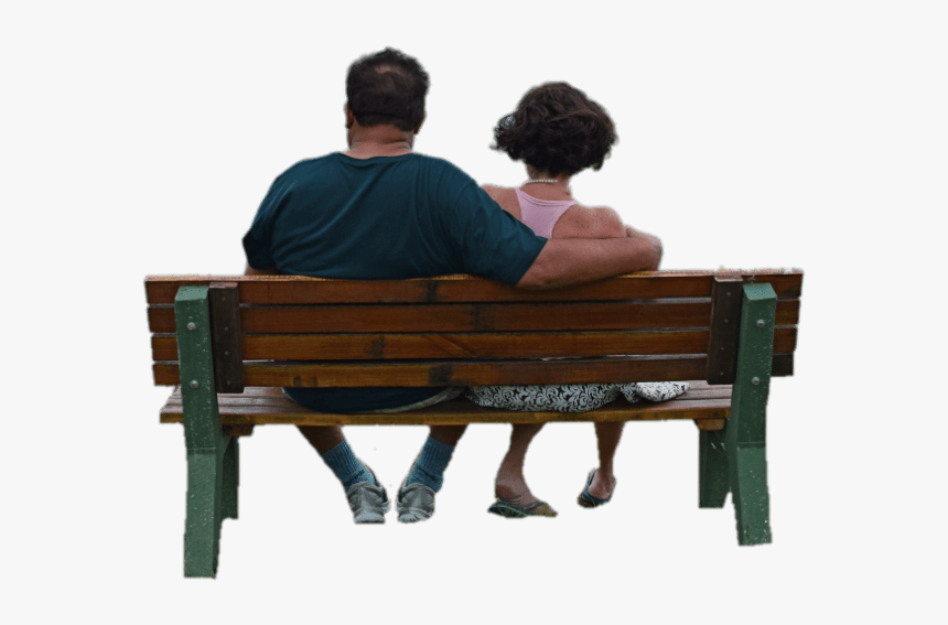 Couple On A Bench Hind View - Couple On Bench Transparent, HD Png Download