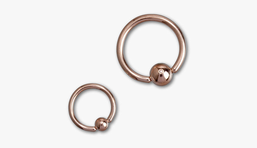 Pvd Rose Gold Steel Ball Closure Ring - Body Jewelry, HD Png Download