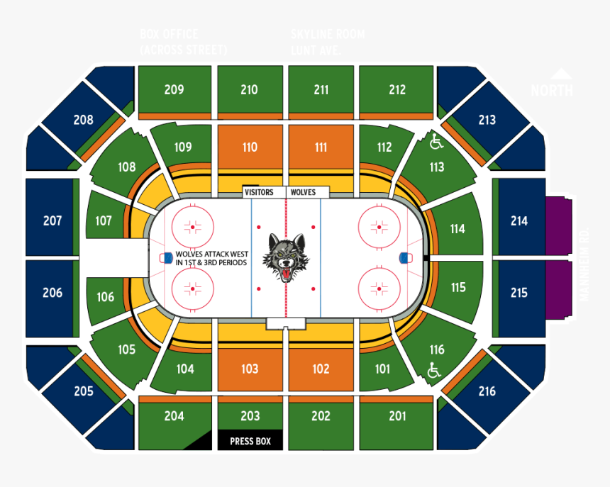 Chicago Wolves Seating Chart, HD Png Download