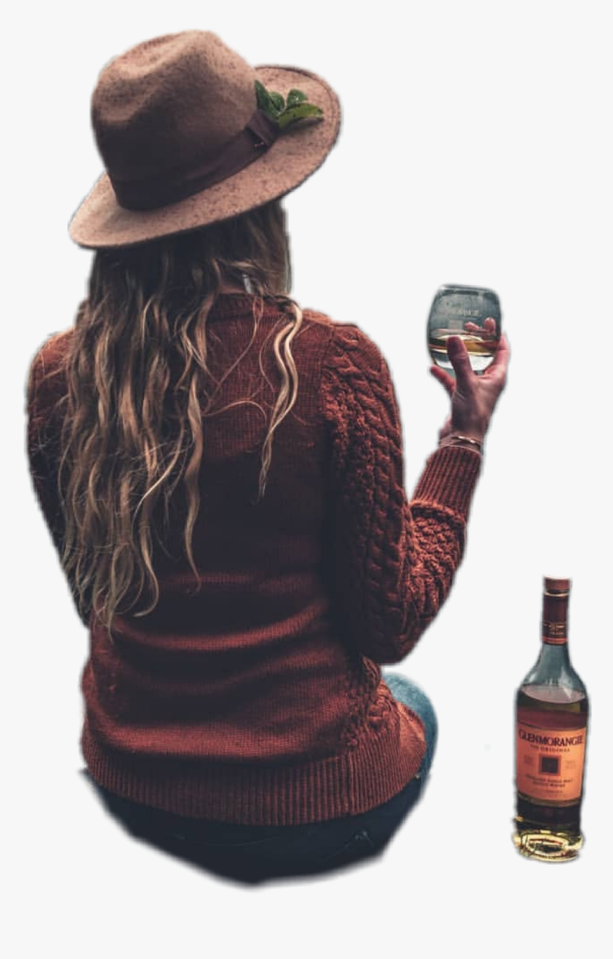 #woman #back #girl #sitting #wine - Grand Marnier, HD Png Download