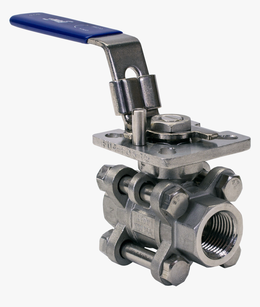 Flow , 3 Piece Stainless Steel Ball Valve , Png Download - Ball Valve, Transparent Png