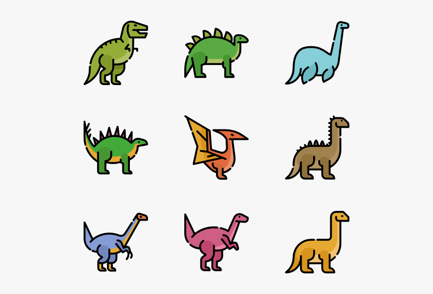 Dinosaurs Png Clipart - Dinosaurs In A Line, Transparent Png