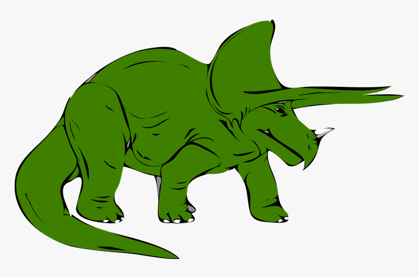 Dinosaur Green Triceratops Free Picture - Dinosaur Clipart Green, HD Png Download