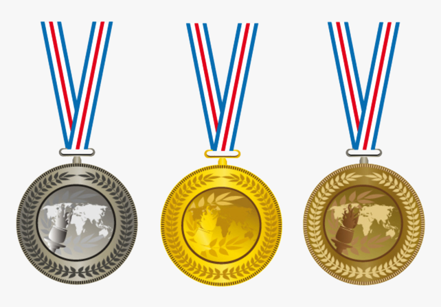 Gold Medal Olympic Medal Clip Art - Gold Silver Bronze Medals Png, Transparent Png