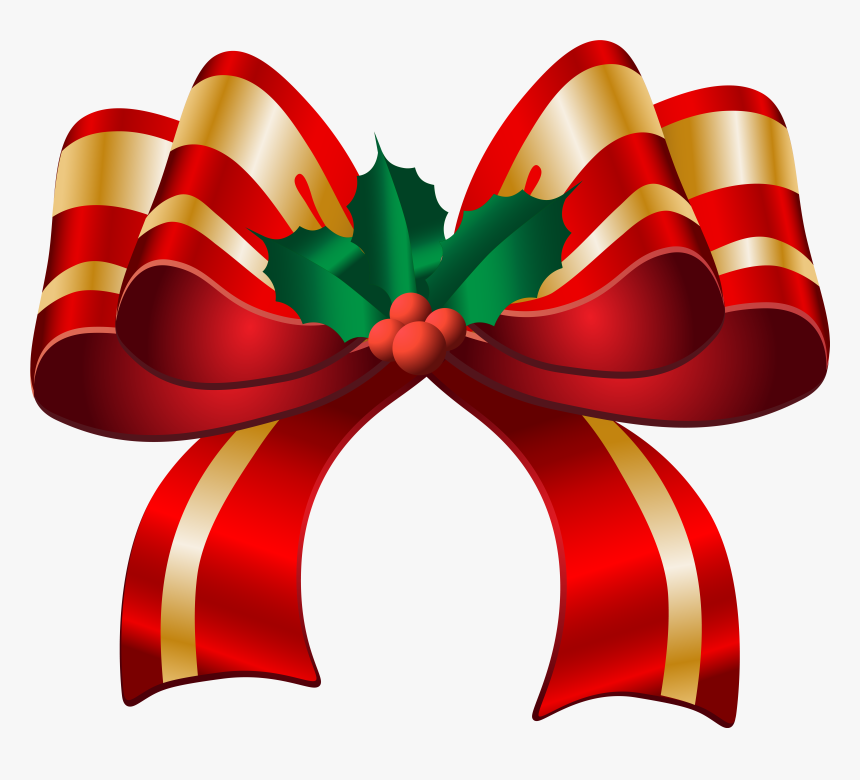 Christmas Bow Free Cliparts Clip Art Transparent Png, Png Download