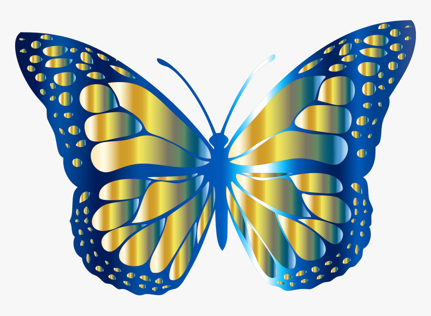 Blue And Gold Monarch Butterfly Vector Files Image Butterfly Clip Art