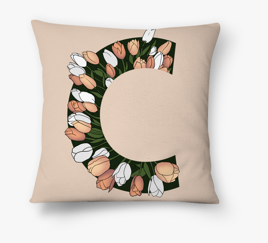 Almofada Monograma Floral C De Evelinena - T-shirt, HD Png Download
