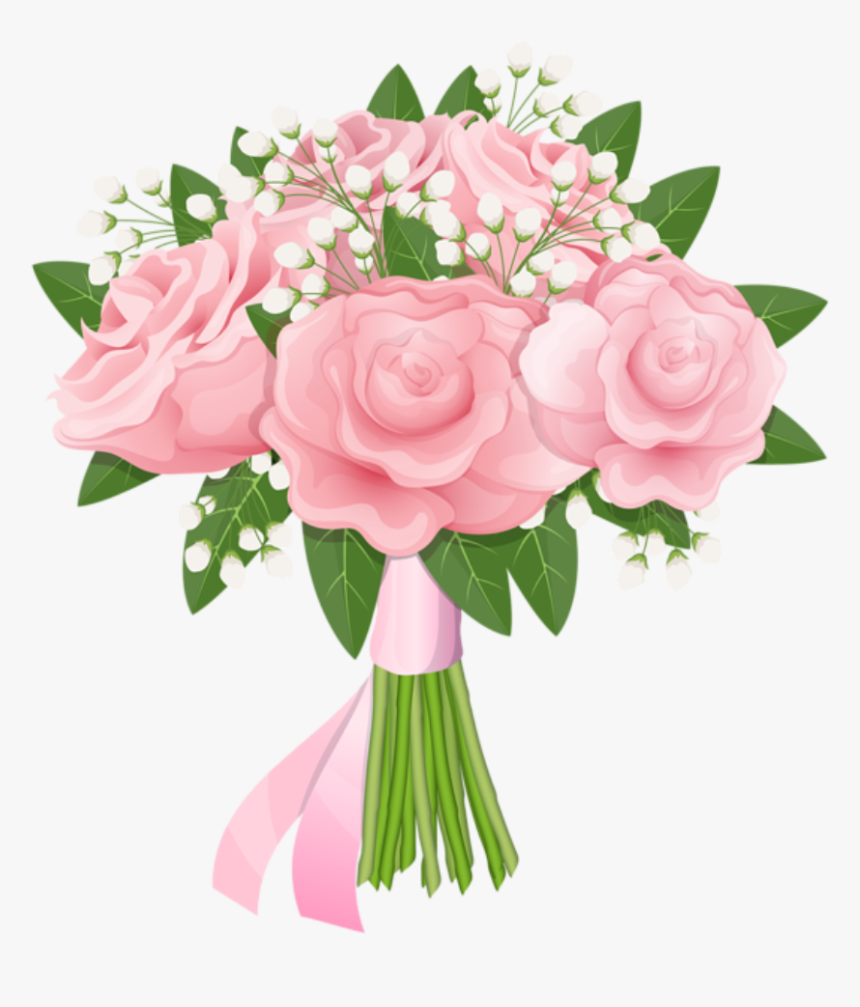 Buque De Rosa Cor De Rosa Png - Flower Bouquet Images Clipart, Transparent Png