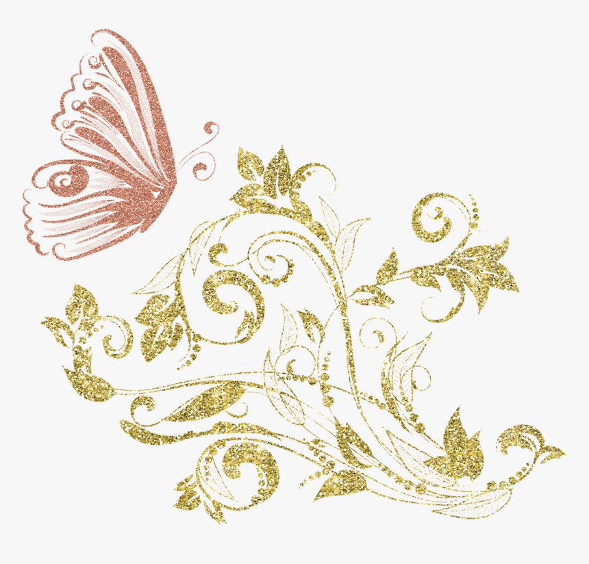 Gold Butterfly Background Design, HD Png Download