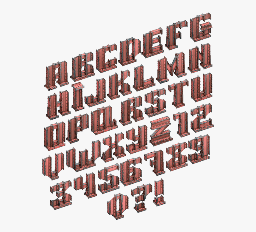 Font That Looks Like Steel Beams, HD Png Download