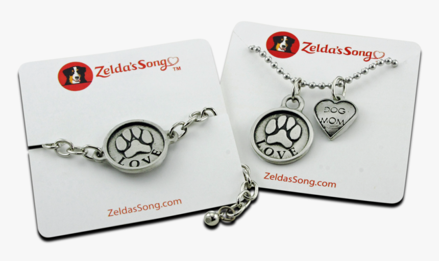 Love Paw Print Bracelet And Necklace - Earrings, HD Png Download