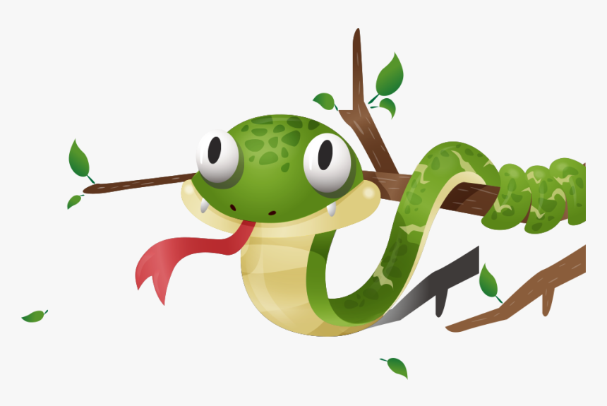 Poster Vector Snake Illustration Cartoon Free Download - 蛇 在 树 上 卡通, HD Png Download