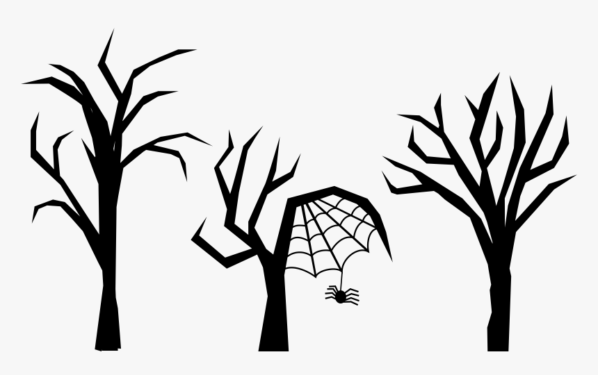 Spider On Tree Drawing, HD Png Download