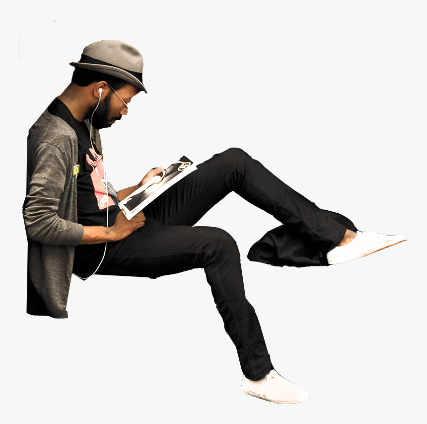 Sitting And Reading Png, Transparent Png