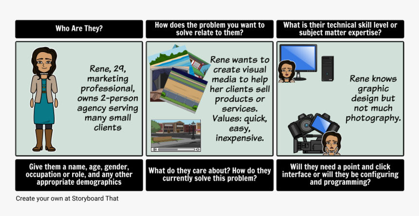 Persona Storyboard Example 
 Style Max-width - Persona Storyboard, HD Png Download