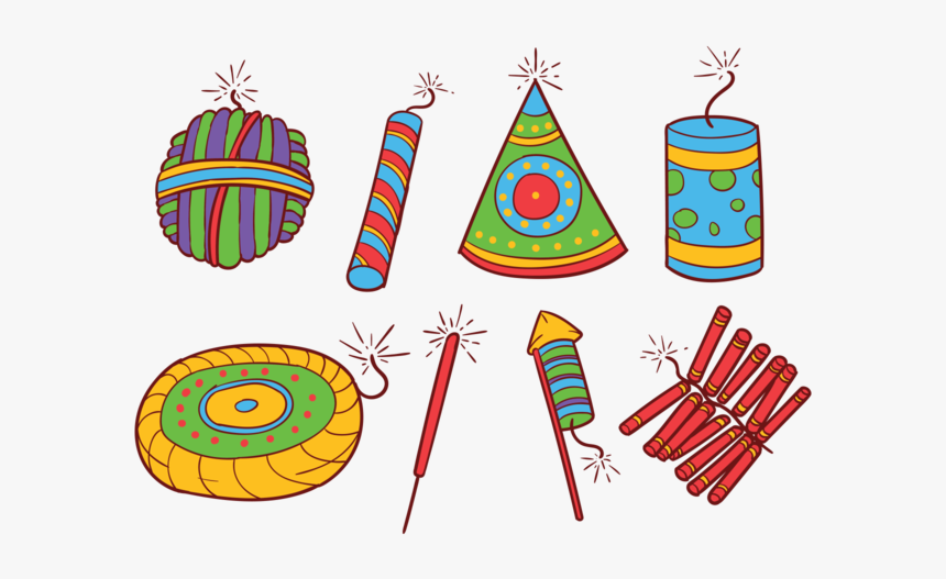 Diwali Fire Crackers Iconos Vectoriales - Diwali Crackers Images For Drawing, HD Png Download