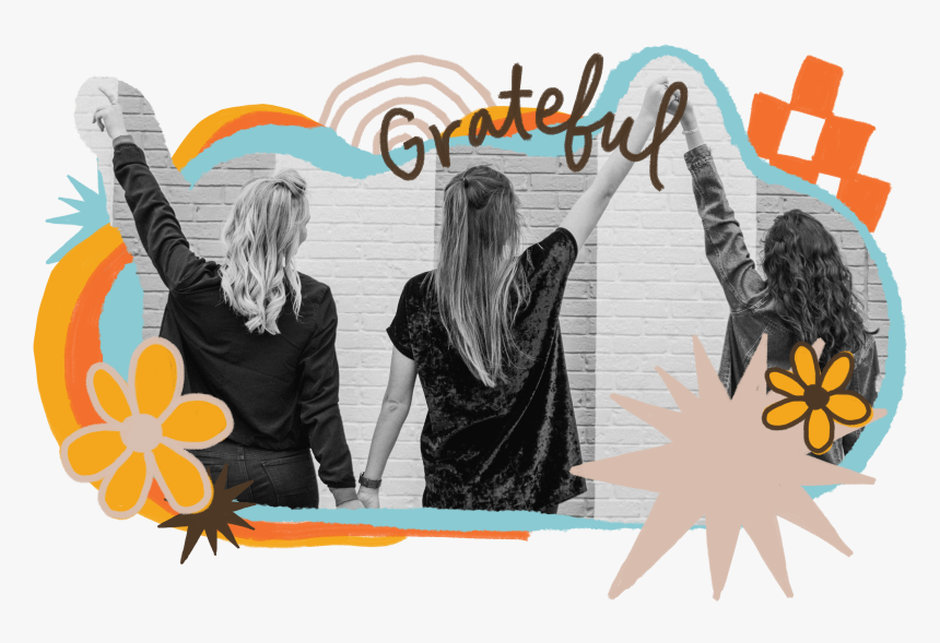 Black And White Image Of People Smiling With Colorful - Para Mejores Amigas En La Escuela, HD Png Download