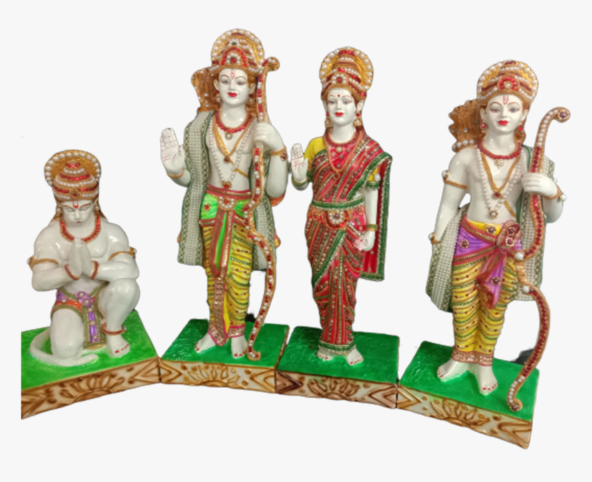 Ram Darbar Rama Sita Lakshman Hanuman Murti Dressed - Figurine, HD Png Download