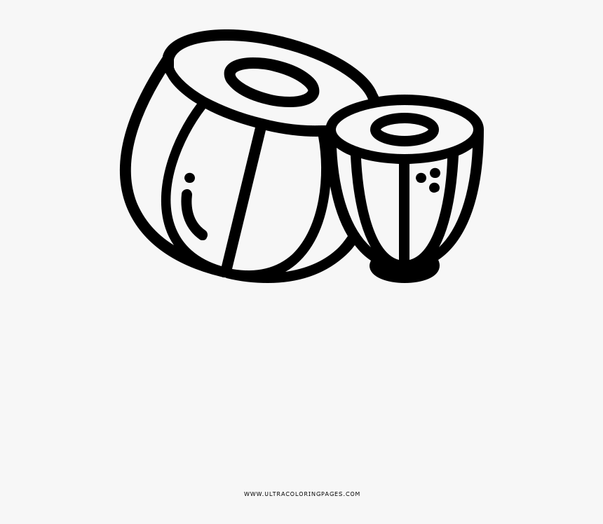 Tabla Coloring Page - Tabla Clipart Black And White, HD Png Download