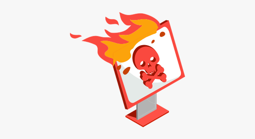 Cyber Attack - Firewall Cartoon Computer, HD Png Download