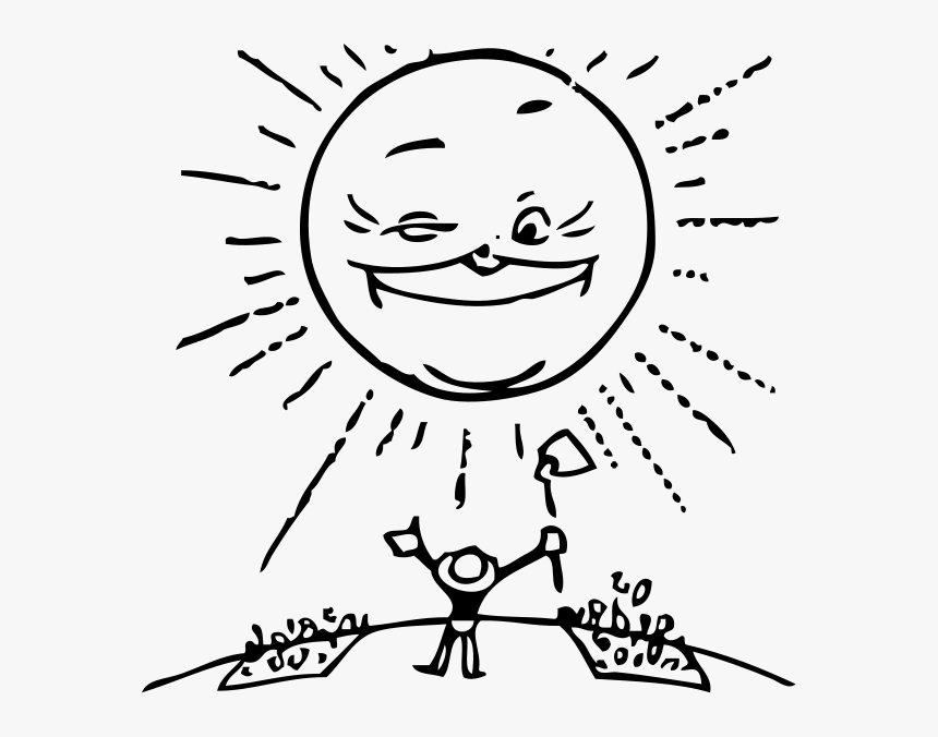 Sun And Farmer Png Images - Clip Art Black And White Sunlight, Transparent Png