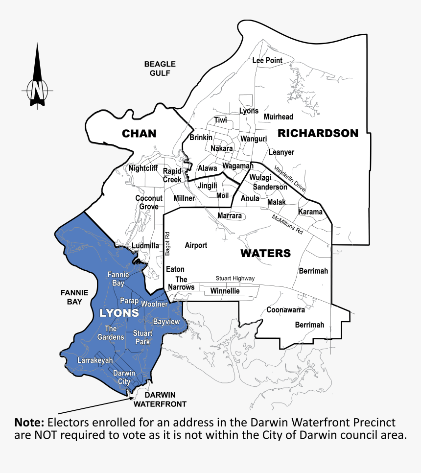 City Of Darwin Map, HD Png Download